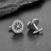 Nordic Viking Vegvisir Compass Cufflinks for Men