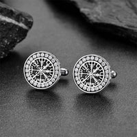 Nordic Viking Vegvisir Compass Cufflinks for Men