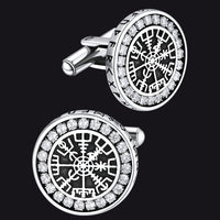 Nordic Viking Vegvisir Compass Cufflinks for Men