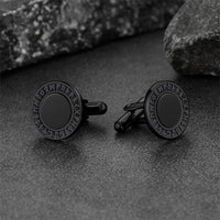 Men's Black Onyx Cufflinks with Viking Rune
