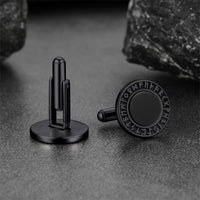 Men's Black Onyx Cufflinks with Viking Rune