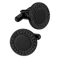 Men's Black Onyx Cufflinks with Viking Rune