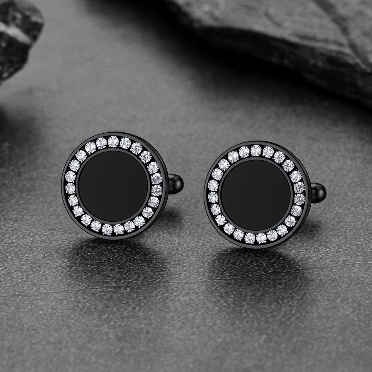 Wedding Black Onyx Cufflinks for Men Groom