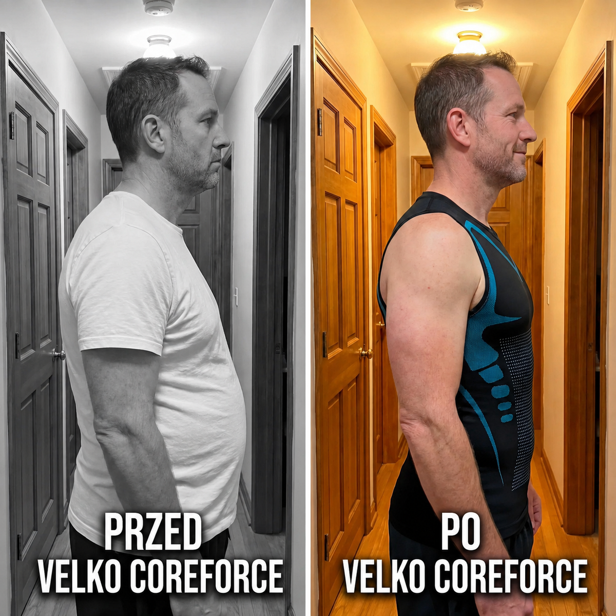 VELKO CoreForce — porównanie przed i po